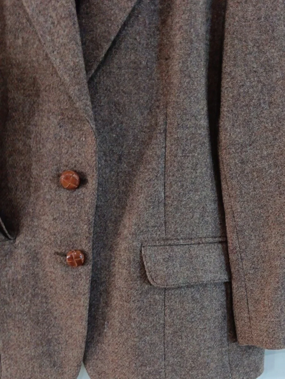 Unbranded Brown Tweed Blazer - Classic Women's Suit Jacket